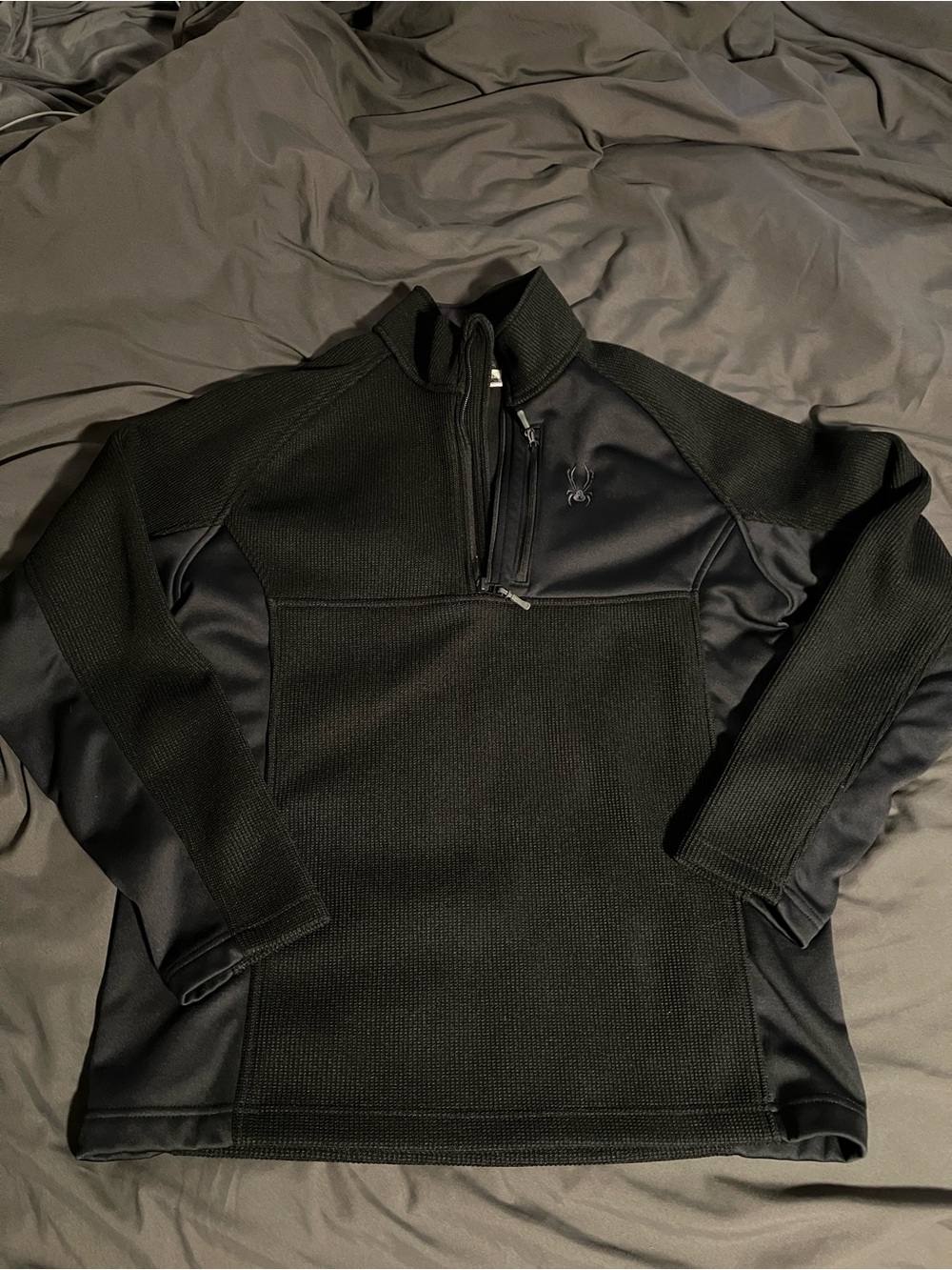 Men's Black Quarter-Zip Tactical Pullover Jacket